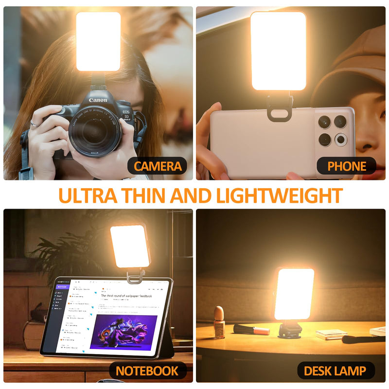 Rechargeable Magnetic Phone Selfie Light 128 LED Fill Light with Phone Clip & Cold Shoe,Adjusted 3 Light Modes for Magsafe Phone Selfies,Laptop,iPad,TikTok,Video Vlog,Makeup,Camera