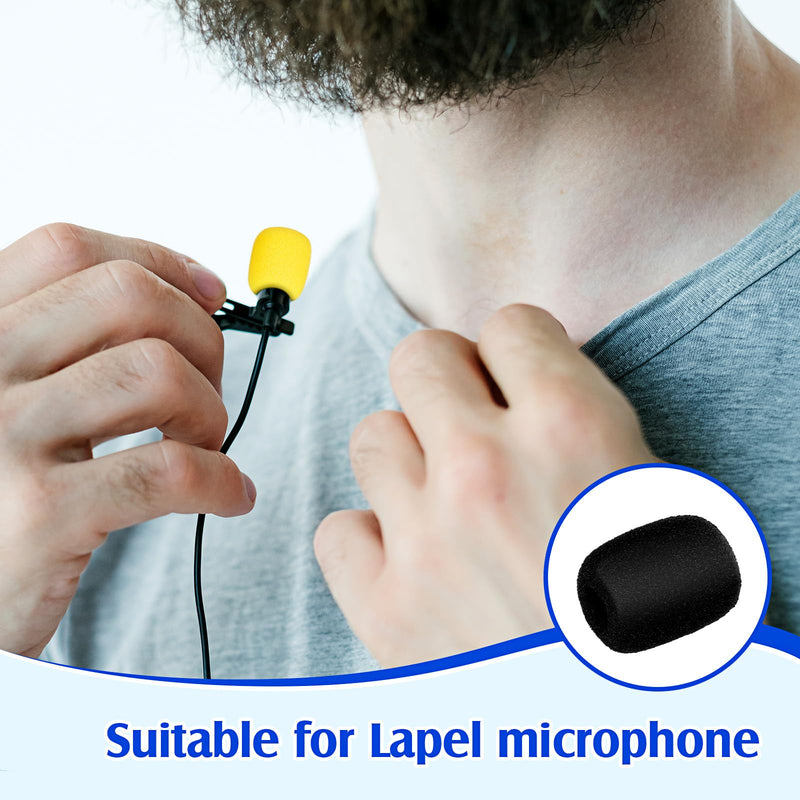 30 Pcs Mini Size Lapel Headset Microphone Windscreen Sponge Microphone Foam Covers Lavalier Mic Covers for Microphones Variety of Headset, Noise Reduction, 5 Colors