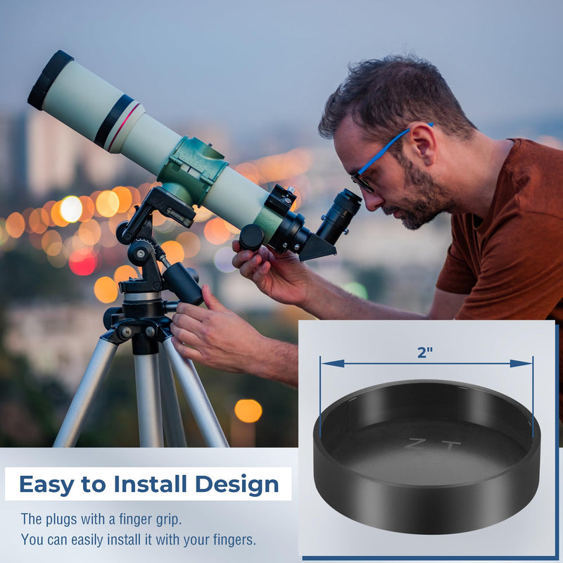 [AUSTRALIA] - Alstar 5 Pcs Dust Caps for Eyepiece, Barlow Lens, Diagonal & Accessories - M48 X 0.75 Telescope Protection 2 Inches - Black 