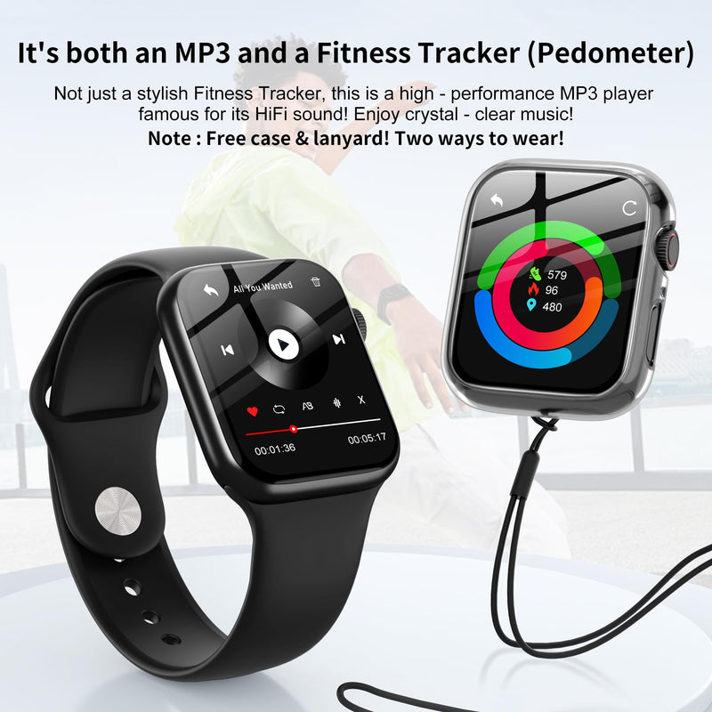 [AUSTRALIA] - MP3 Player with Bluetooth 5.3 - SWOFY M2 32GB Touchscreen Music Player with Detachable Strap,Built-in Speaker,1.91'' IPS Display,Portable Sport MP3 Players for Running,Gym,Kids & Adults - Black 