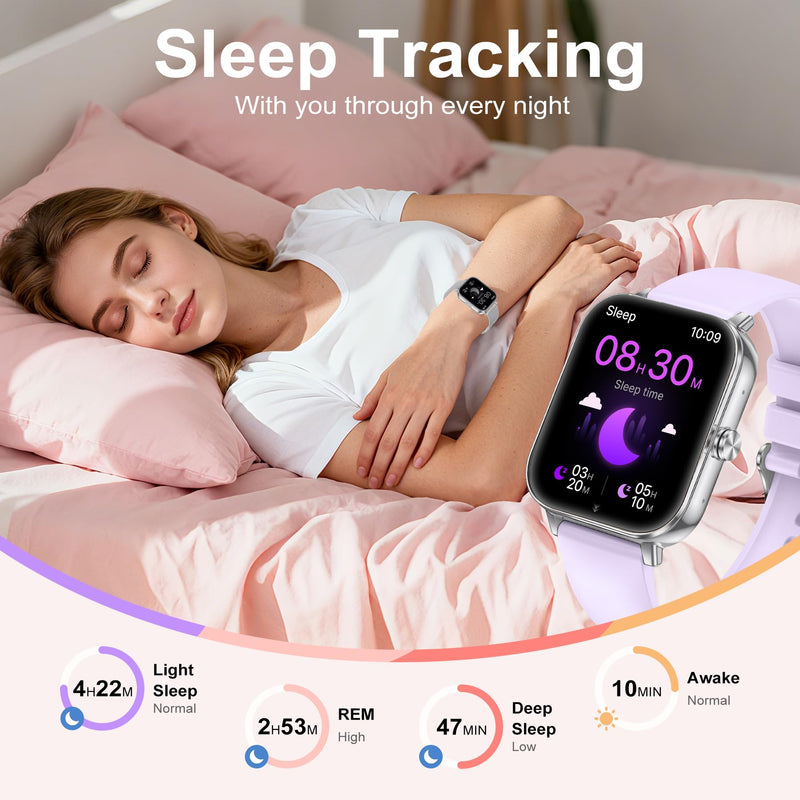 Smart Watches for Women, 1000mAh Battery lasts 20 days, 1.85" Smart Watch (Answer/Make Calls) Heart Rate/Sleep Monitoring, Activity Trackers 130+ Sports Modes, IP68 Fitness Watch for iOS Android