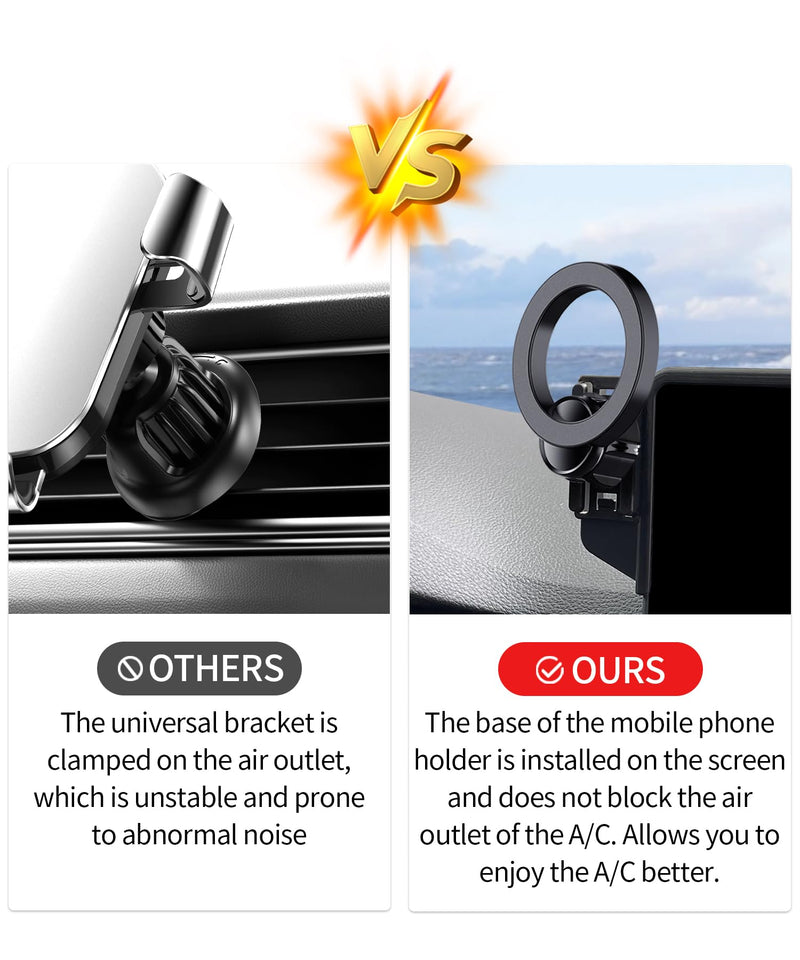 Car Phone Holder for Audi A4/S4/A5/S5 2020-2025, Q5/SQ5 21-25 10.1" Screen | A4 Allroad/RS5 2020-2025,Magsafe Accessories Magnetic Cell Phone Mount Clip Compatible with iPhone, 3D fit Navigation Bracket for 20-25 A4&S4&A5&S5&RS5 & 21-25 Q5 (10.1-inch)