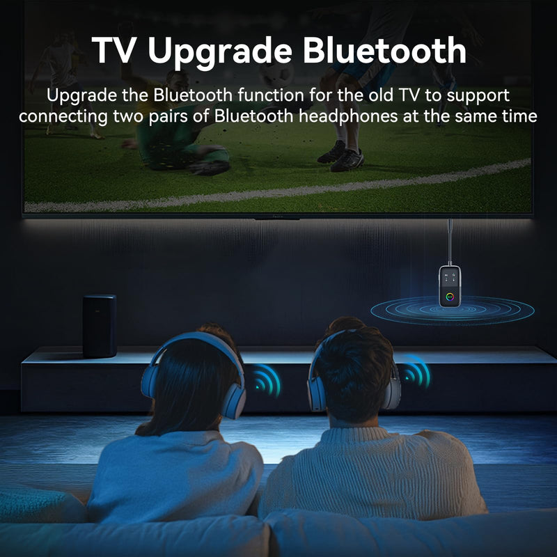 [AUSTRALIA] - Bluetooth 5.2 Transmitter Receiver aptX Adaptive/Low Latency/HD Bluetooth Adapter Support 2 AirPods Phones, Wireless Audio Receiver 3.5mm Aux Headphone Jack Adapter for Airplane Travel/TV/Home Stereo A5-PRO 