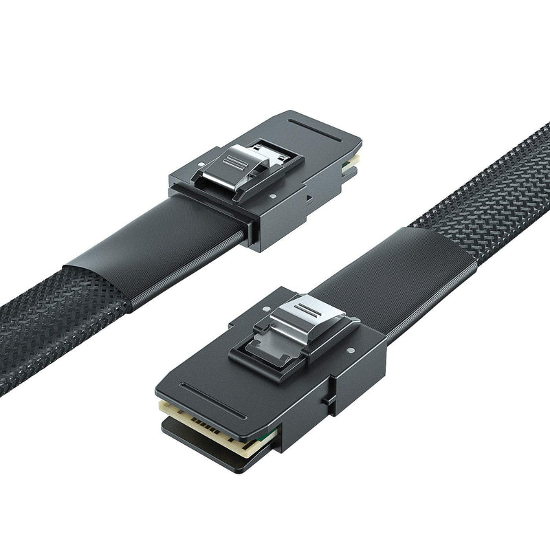 H!Fiber.com 2 Pack Internal Mini SAS SFF-8087 to SFF-8087 Cable,0.5m Internal Mini SAS to Mini SAS Cable, 36Pin, 6Gbps, 100 Ohms, for Servers, RAID, SAS/SATA HBA, DAS, 0.5 Meter (1.6ft) 0.5m(1.6ft)
