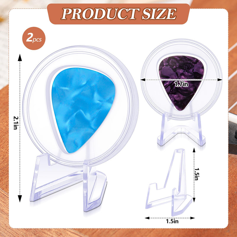 2 Pcs Acrylic Guitar Pick Display Box Guitar Pick Holder Guitar Pick Display Guitar Pick Case for Any Collectable Guitar Pick Decoration (Clear) Clear 2
