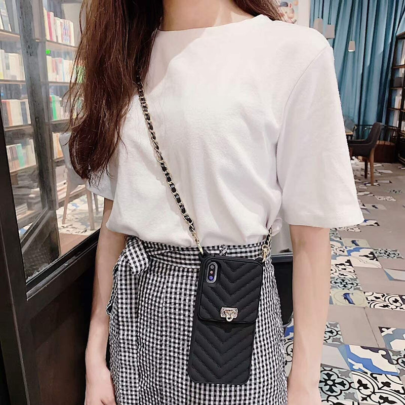Yatchen for iPhone 14 Pro Max Wallet Case ,Crossbody Phone Case with Lanyard Strap Cute Purse Case Flip Credit Card Holder Soft Silicone Girls Lady Handbag Case for iPhone 14 Pro Max Black B Black