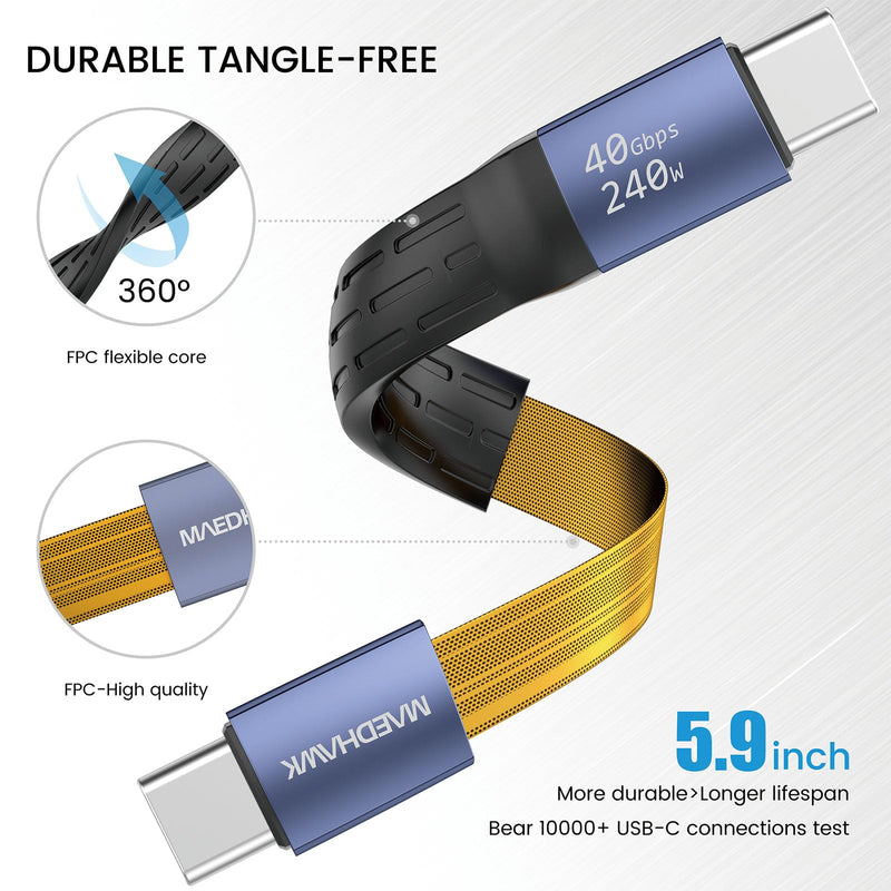 MaedHawk USB-C Cable Bundled with Bypass Adapter Through USC C Charging Port