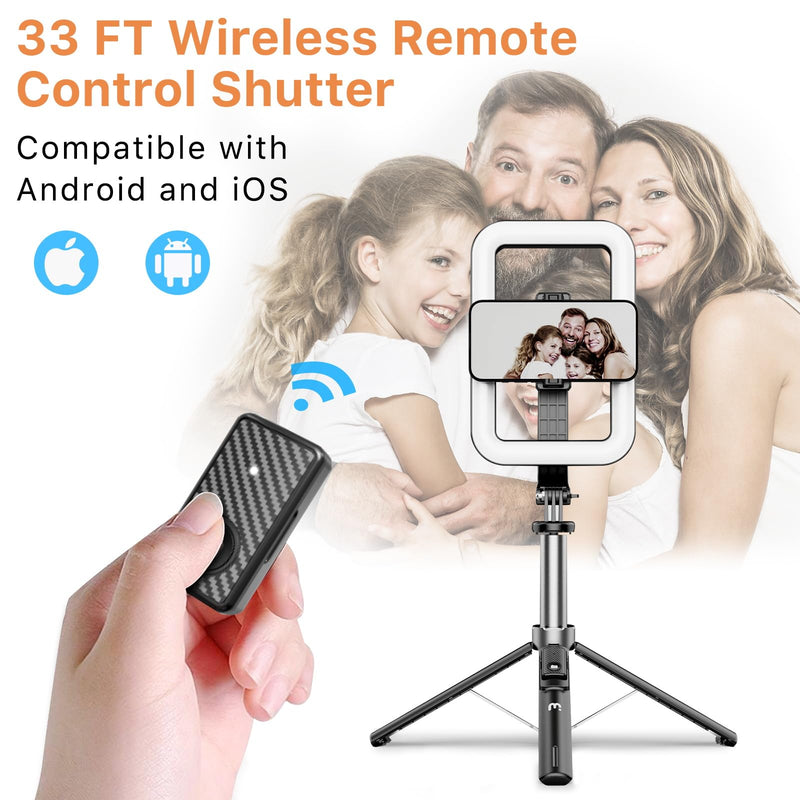 MYBAT PRO LED Selfie Light with Stand,8" LED Selfie Rectangular Light for Makeup/Live Stream,Dimmable LED Light with Tripod,Phone Holder&Wireless Remote Shutter for Photography/YouTube/Video Recording 8" LED Rectangular Light