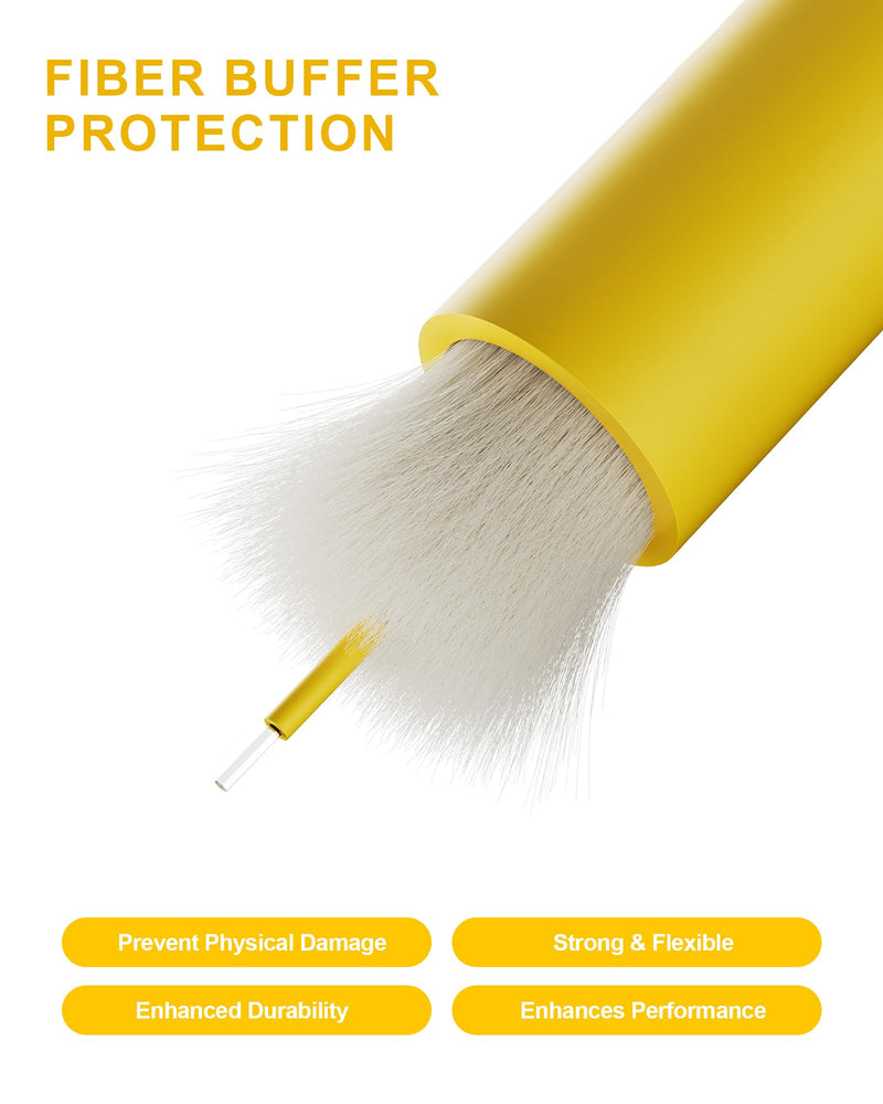 OS1 ST to LC Singlemode Fiber Patch Cable 2M(6FT), 8Pack LC to ST Fiber Patch Cable, Duplex LSZH 9/125µm Jumper Fiber Optic Cord for Media Converters Yellow 2M(6FT) 8 Pack Yellow OS1 LC-ST