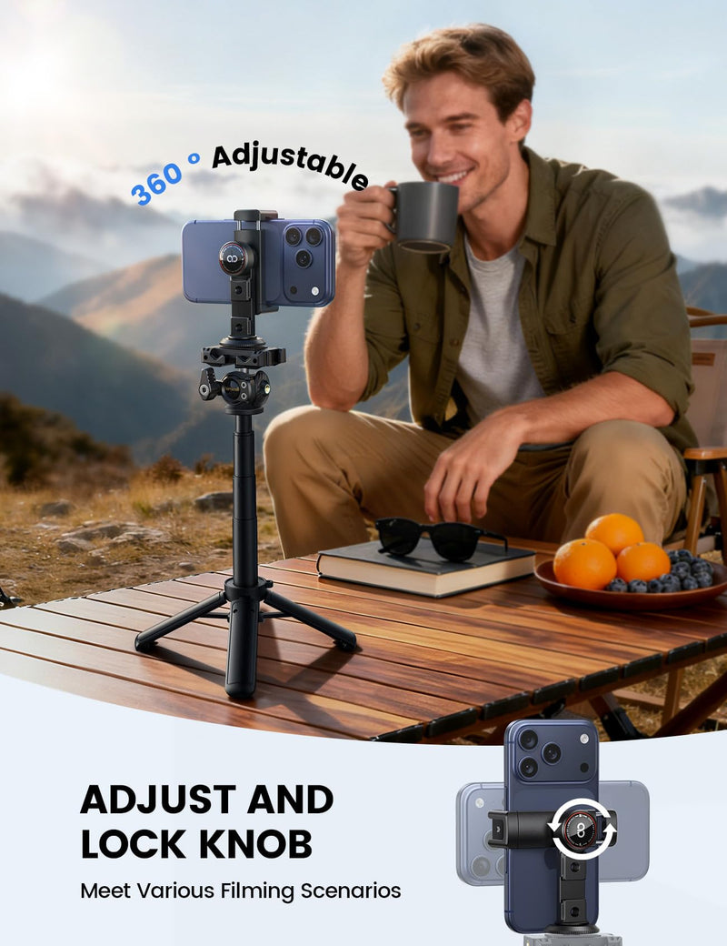 [AUSTRALIA] - Lamicall Aluminum Phone Tripod Mount with 3 Cold Shoes & Arca Port & 1/4" Thread, [Wider Clamp] Camera Phone Holder Adapter Valentines Day Gift for iPhone 17 Smartphone Tripod Cell Phone Holder 