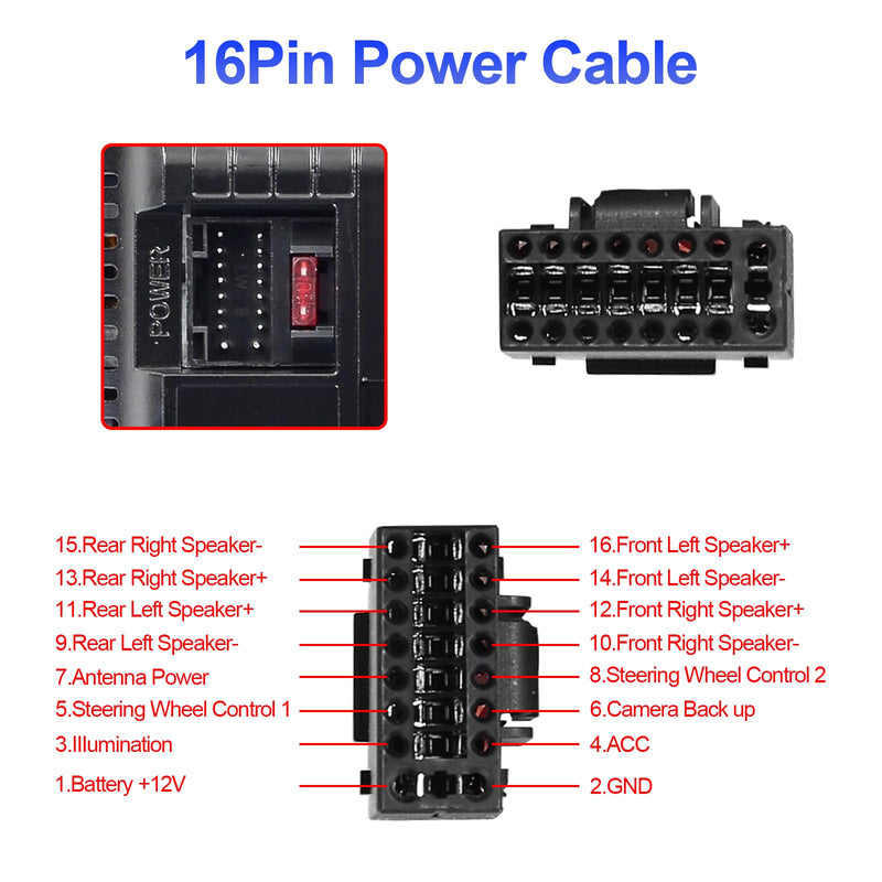 Car Stereo Wiring Harness Connector for Honda CR-V 2012-2014/ Civic 2012 with 2.4L Displacement,16PIN Radio Wire Harness Power Cable with CANBUS Support Original Camera/SWC