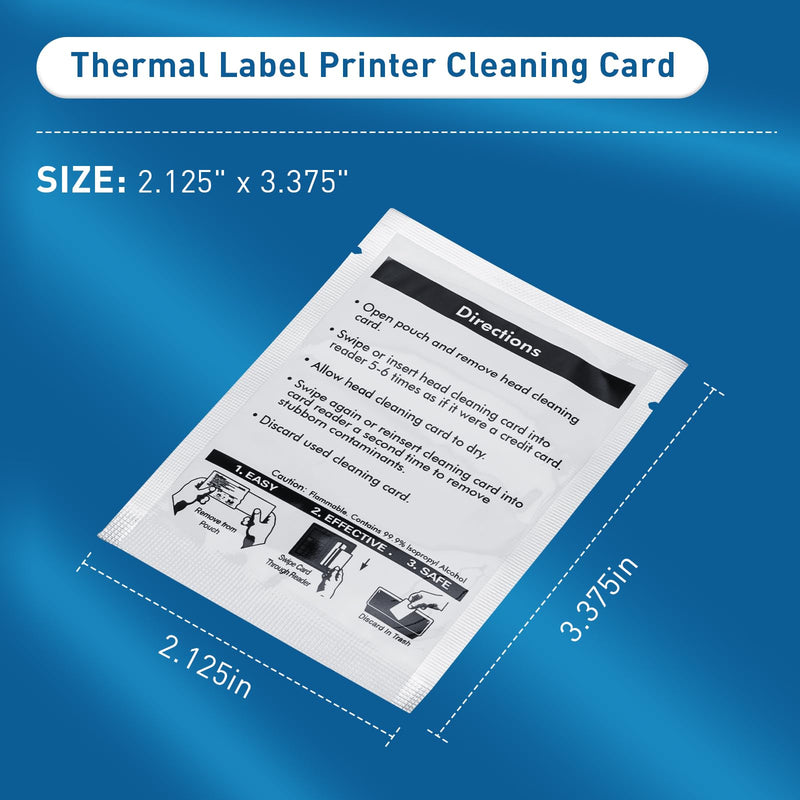 Thermal Label Printer Cleaning Card Compatible with DYMO LabelWriter Label Printers, 10-Pack (60622), Clean Printing Head LabelWriter Cleaning Cards 10 PACK