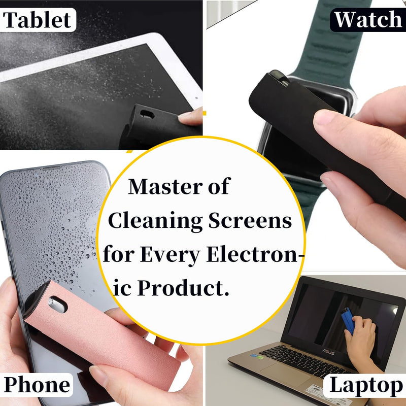 [AUSTRALIA] - Car Screen Cleaner Spray and Wipe, Hatstart Touchscreen Wiper for MacBook Display iPad iPhone, Finger Print Eraser for Screens and Cleaning Accessories for Mac Laptop Cell Phone Computer Monitor TV Black White Grey 