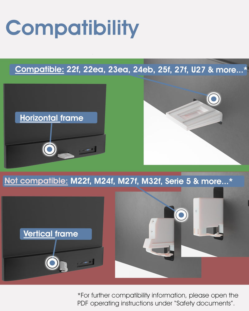 3IDEE VESA Mount Adapter Bundle Compatible with HP Monitors (22f, 22es, 22ea, 24f, 24es, 24er, 24ea, 27f, 27es, 27er, 27ea, U27 etc.) – 75x75mm HP Monitor Mount Adapter (2-Pack) Black - 2-Pack
