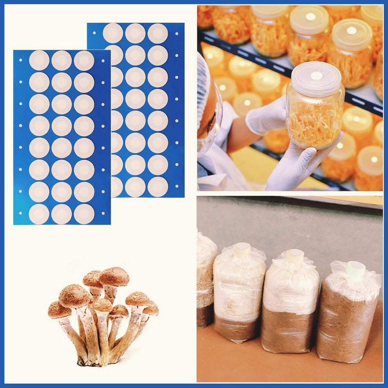 Mason Jars High Quality Pack of 144 Filter Paper Stickers - Strong Adhesion, Ideal for Mushroom Growing, Perfect Mouth Bands