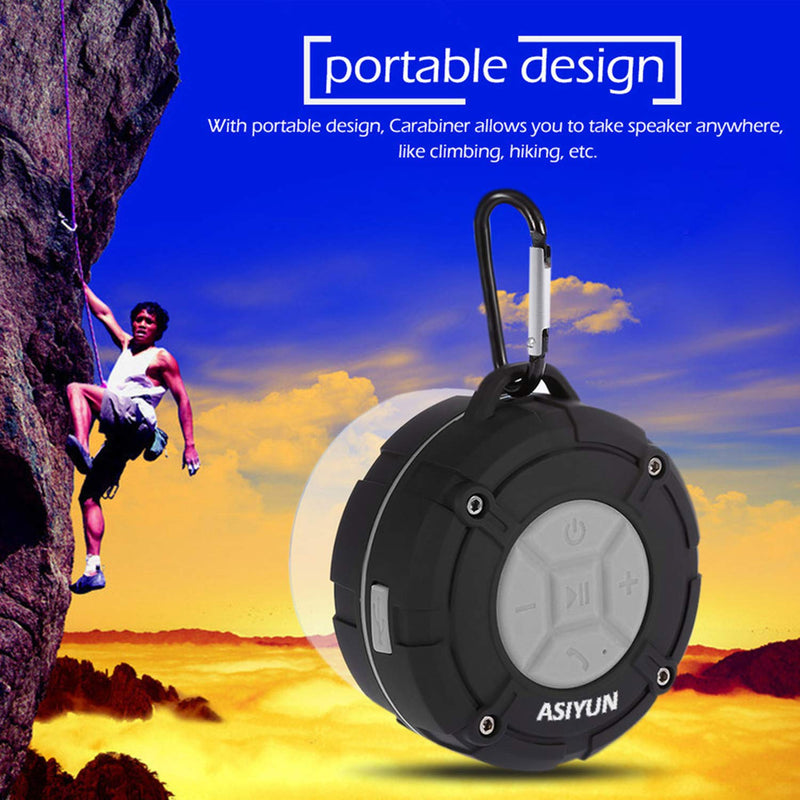 [AUSTRALIA] - Shower Speaker, IPX7 Waterproof Bluetooth Speaker with HD Bass, Suction Cup & Durable Hook, Built-in Mic for Hands-Free Calls, Pool, Beach, Outdoor(Grey) Gray 