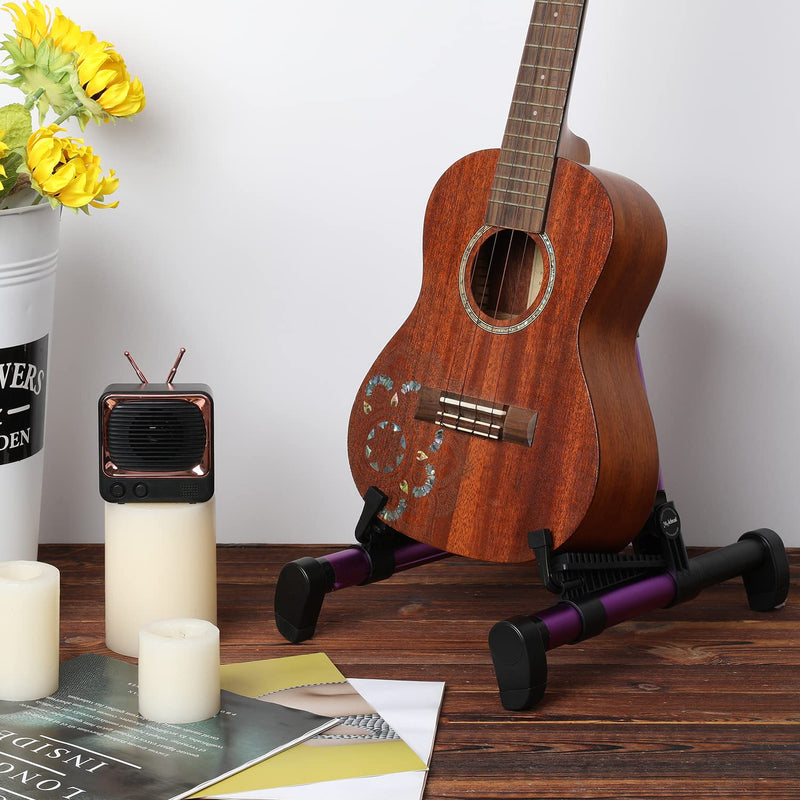 [AUSTRALIA] - Saker Folding Instrument Stand for Guitar- Guitar Stand for Acoustic/Electric/Classical Guitars and Violin, Ukulele, Bass, Portable and Lightweight, Easy to fold,The Ultimate for Concert & Travel Purple 