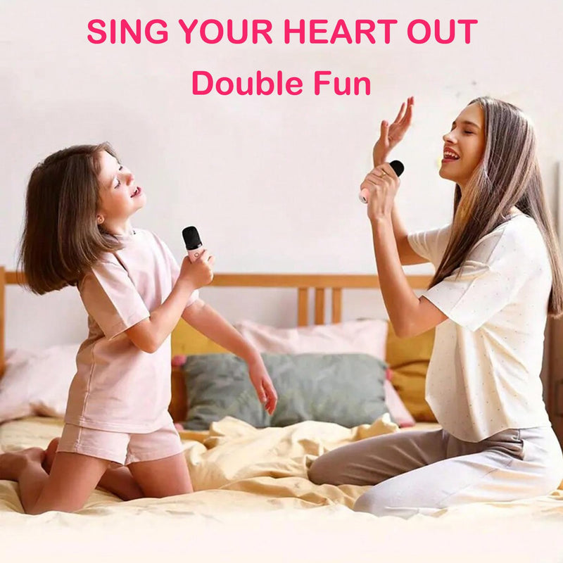 AUTENS Mini Karaoke Machine for Kids&Adults, Portable Bluetooth Karaoke Microphone Singing Speaker with 2 Mic and RGB Multi-Colors, Birthday Gifts Toys for All Smartphones, Family,Home Party