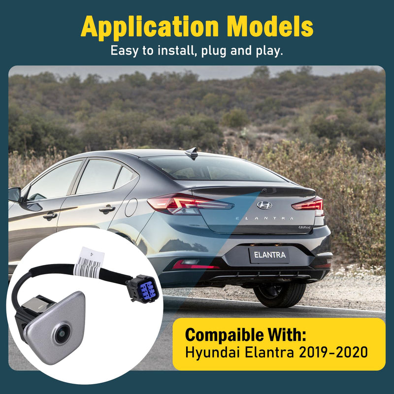 Rear View Backup Camera Reverse Parking Assist Camera | Compatible with Hyundai Elantra 2019 2020, Replaces # 99240-F2000, 99240F2000, 99240 F2000