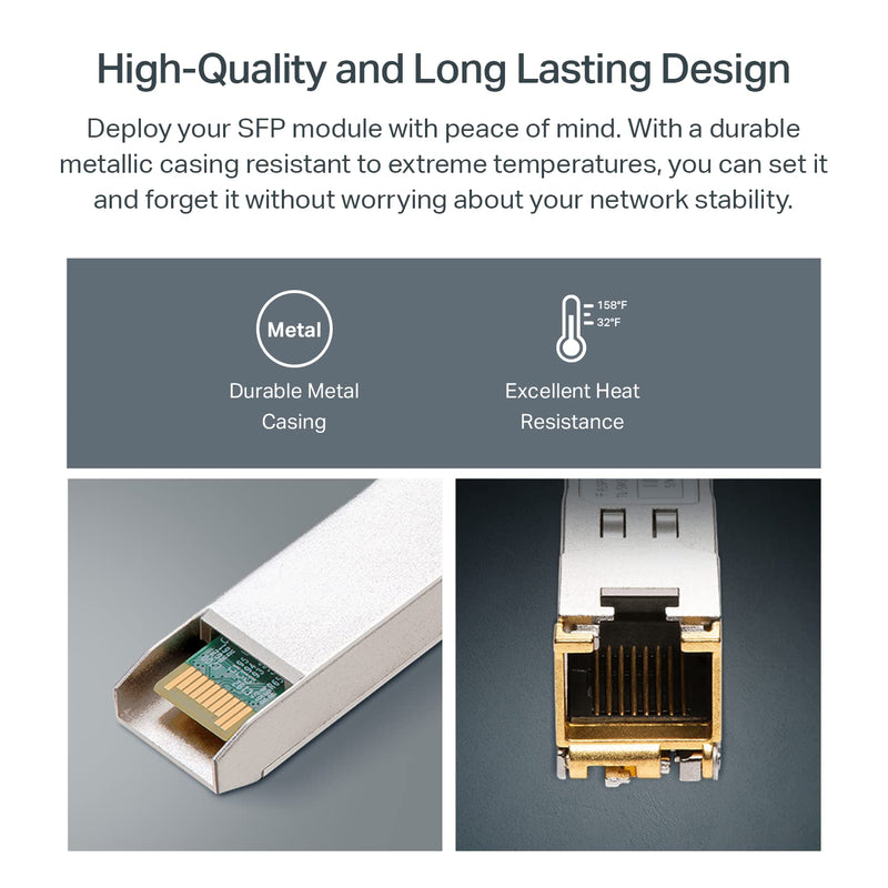 Omada 10G Base-T SFP+ to RJ45 Module, Universal Compatible(SM5310-T) | Hot-Pluggable, Support TX Disable DDM V3.6