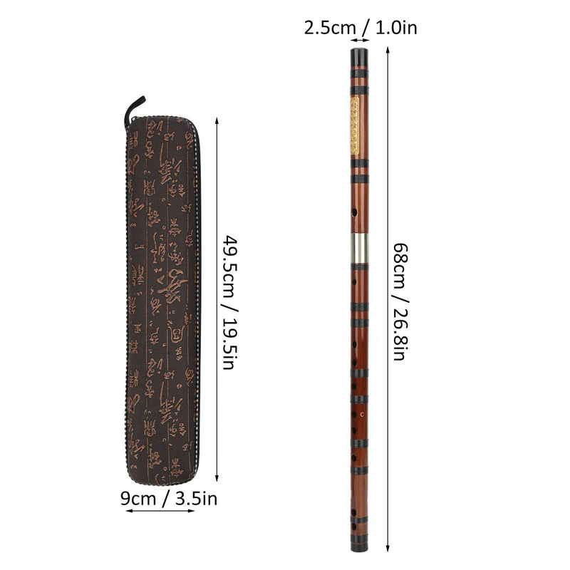 C Key Professional Bamboo Flute Walfront 8 Years Dried Dizi Bitter Bamboo Flute With Golden Embossed Body Flute Film And Solid Flute Film Glue Traditional Chinese Instrument