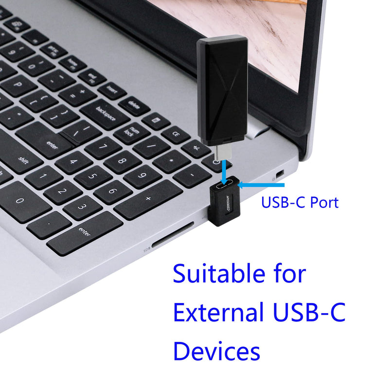 CERRXIAN Right Angle USB C to USB A Adapter, Up Angle & Down Angle USB A 3.0 Male to USB Type C 3.1 Female Connector Adapter for Laptops, Wall Chargers, Power Banks(2-Pack)