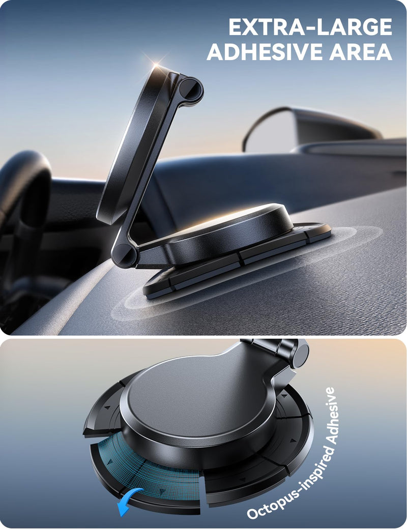 JOYROOM for MagSafe Car Mount Charger, [All-Metal] 15W Fast MagSafe Car Charger, Hands Free Magnetic Phone Charger Holder Dashboard for iPhone 16 Pro Max Plus/iPhone 15 14 13 12 Pro Max Plus, Black