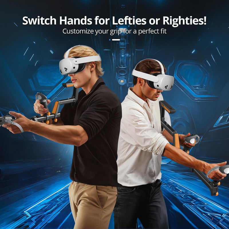 VR Gun Stock for Meta Quest 3 & Quest 2 | Quick-Swap Mounts for Left & Right Handed Players | Fully Adjustable FPS Gaming Rifle Accessory with Sling for Ultimate Stability