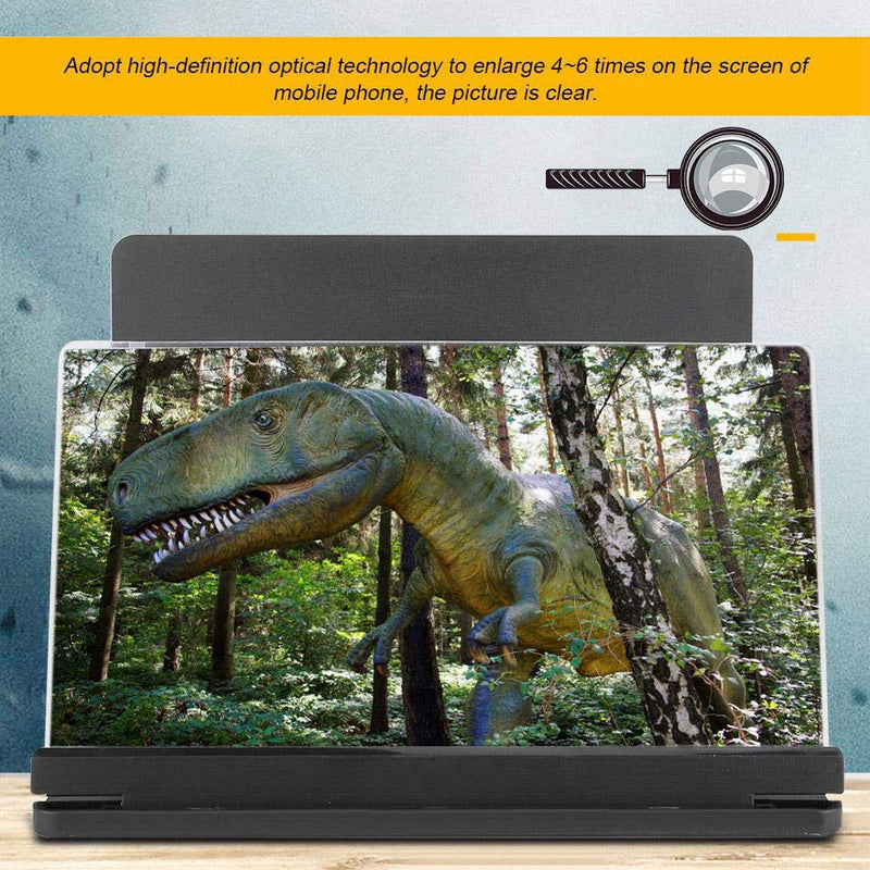 12 inch Cell Phone Screen Magnifier Enlarger, 2-4 Times 3D HD Mobile Phone Screen Magnifier for Smartphone Video Movie Amplifier for Home Travel Camping