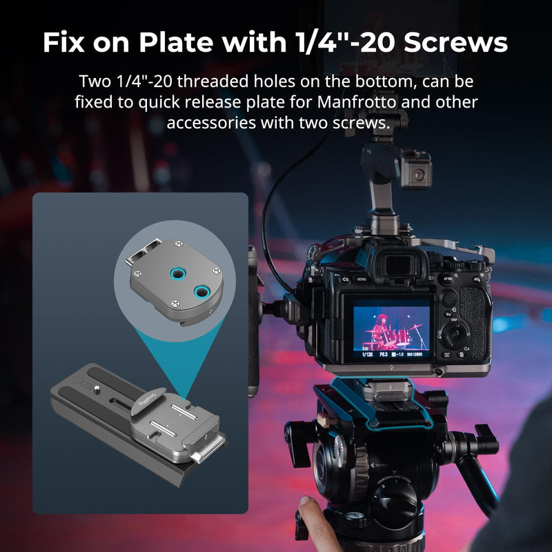 SmallRig HawkLock H38 Quick Release Mount Plate for Arca-Swiss, QR-Slide Camera Mount Plate for Arca with Two 1/4"-20 Screw, Silicone Pad and 1/4"-20 Threaded Hole for Manfrotto Plate or Tripod - 4486