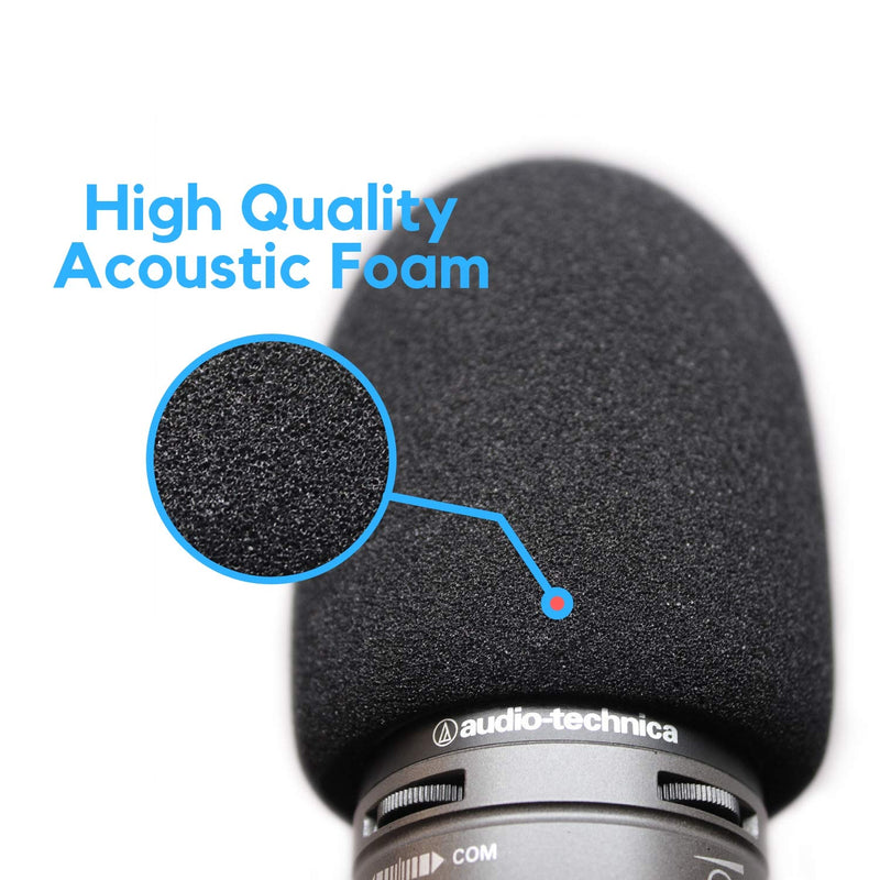 [AUSTRALIA] - AT2020 Foam Windscreen with Shock Mount by Vocalbeat - Mount Made from Quality Materials to Eliminate Vibrations - Acoustic Foam Act as a Pop Filter for your Mic - Black Bundle 