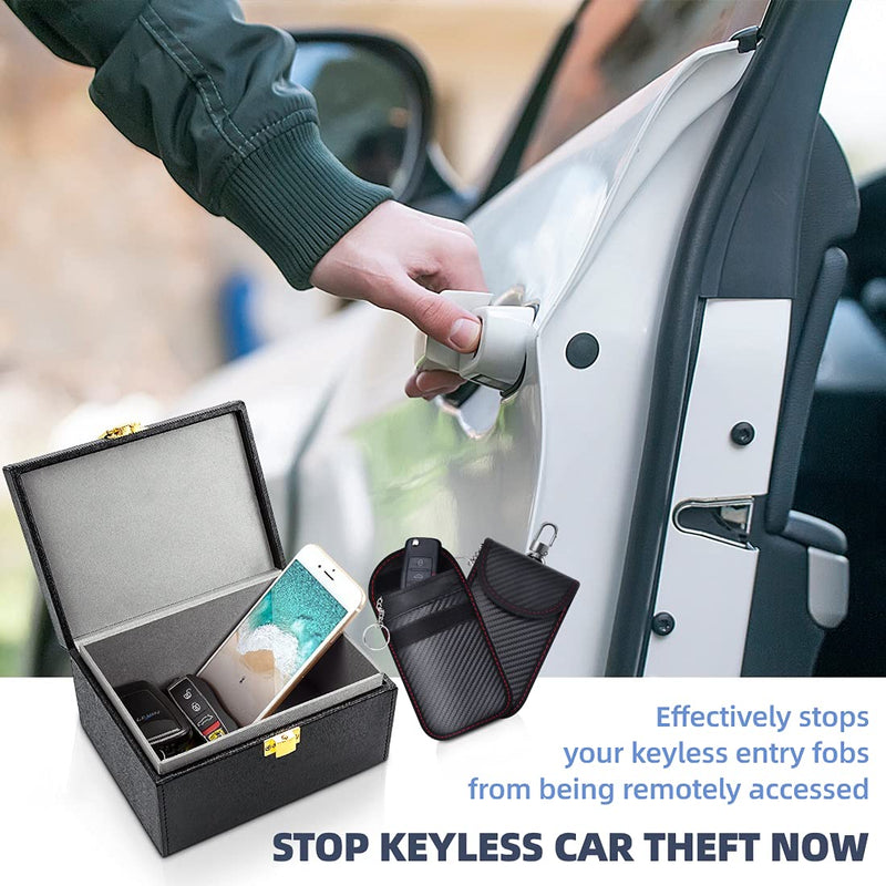 Samfolk Faraday Box for Car Keys, Car Key Signal Blocking Box, Keyless Entry Car Key Safe Protector RFID Key Box RFID Anti-Theft Signal Blocking Cages M