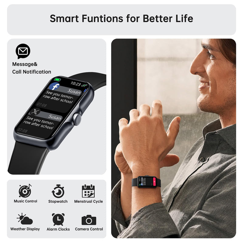 Health Fitness Tracker, Smart Watch with 24/7 Heart Rate and Blood Oxy-gen Monitor, Sleep Tracker with IP68 Waterproof, Activity Tracker Pedometer Step Counter for Women Men