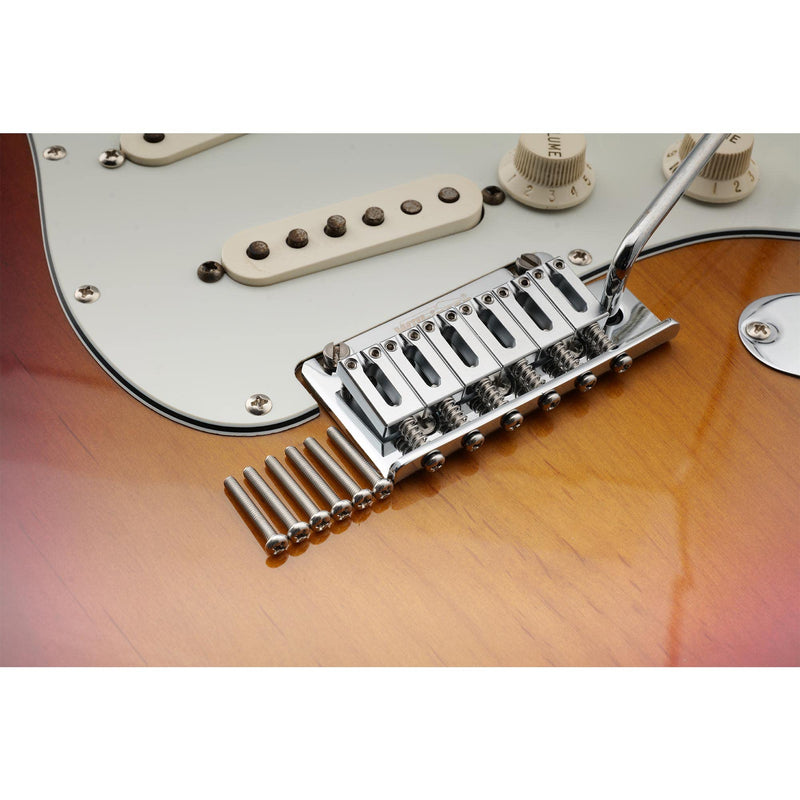 Musiclily Ultra 10.8mm Guitar Bridge Saddles Brass Tremolo Bridge Saddle for Fender Stratocaster Strat ST Telecaster Tele TL Style Electric Guitar Replacement, Chrom (Set of 6) Chrome