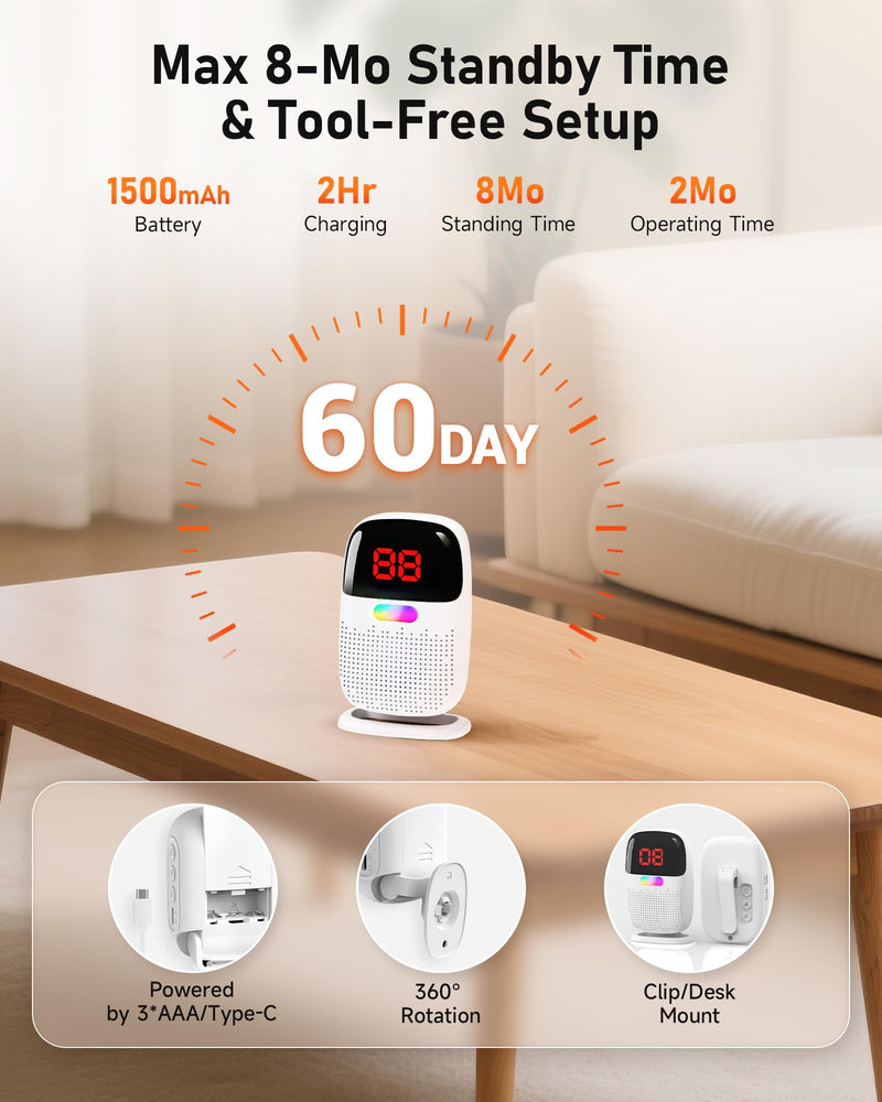 [AUSTRALIA] - PILSAMAS Bed Alarms for Elderly Dementia Patients - Digital Sensor ID Display & Clip-On Caregiver Pager, Wirelss 1000ft Range, No Month Fee, Motion Sensors for Fall & Room Exit Alerts 2 Sensors+ 1 Receiver 
