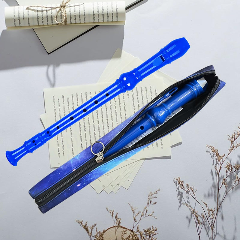 8 Holes Soprano Recorder with Cleaning Rod and Bag, Professional German Style C Key Recorder for Kids Beginners Students(Blue) Blue