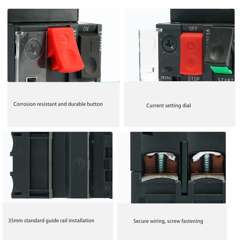 Motor Circuit Breaker Thermal Magnetic Circuit Breaker 35mm Rail Mount Overload Protection AC 690V (GV2-ME07 1.6-2.5A) GV2-ME07 1,6-2,5A GV2-ME07 1.6-2.5A