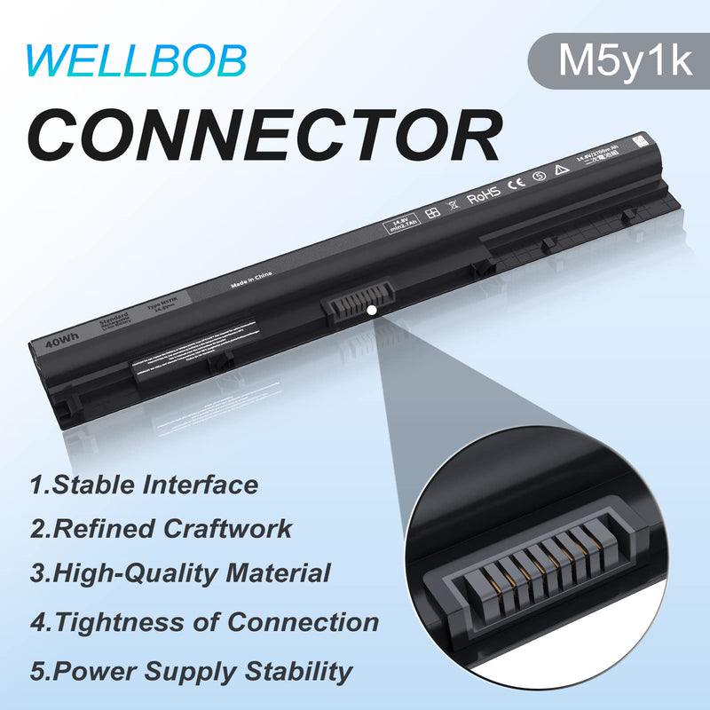 M5Y1K Battery for Dell Inspiron 5559 5558 Battery, for Dell Inspiron 15 3000 5000 Battery 3558 3567 5555 5566 5759, Compatible with Dell Laptop Battery Replacement K185W GXVJ3 M5y1k 14.8V 40Wh Battery 40Wh M5Y1K