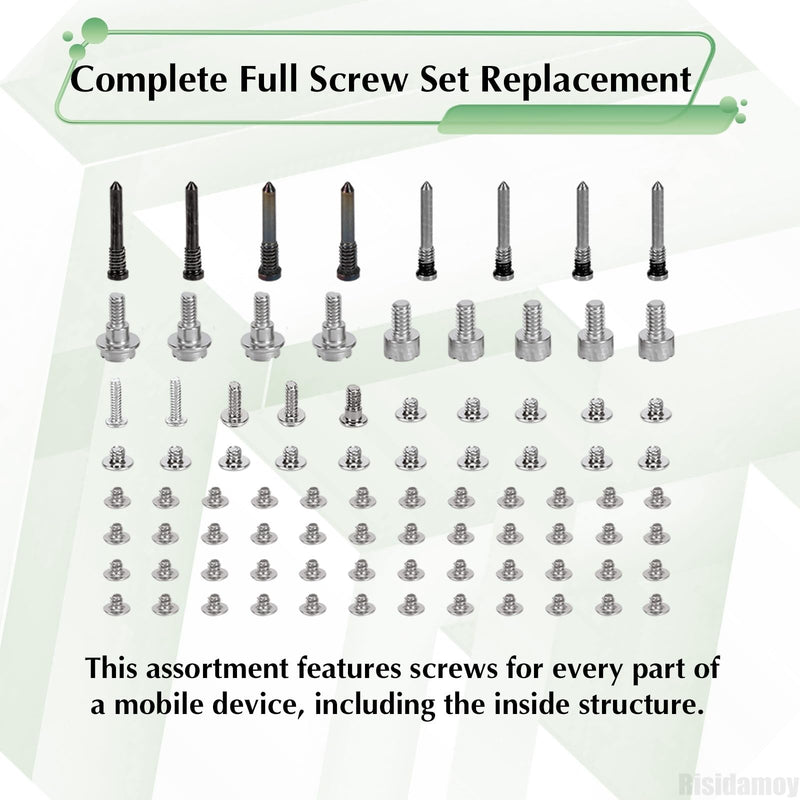 for iPhone 16 Pro Max Complete Full Screw Set Replacement | Pentalobe Bottom Screws Inner Repair Part with 4 Screwdrivers for 16promax A3295 A3296 A3084 A3297