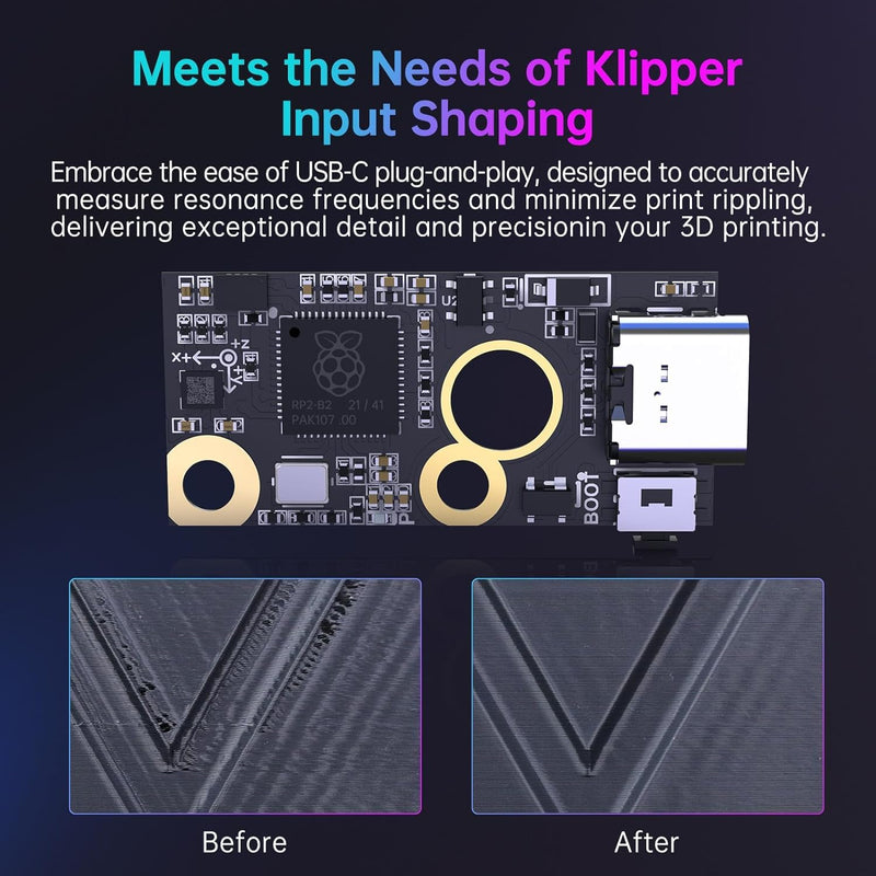 BIGTREETECH S2DW V1.0 Acceleration Sensor Module Compatible Clipper/BIGTREETECH Pi/Raspberry-Pi, High Resolution Tilt-Sensing Accelerometer