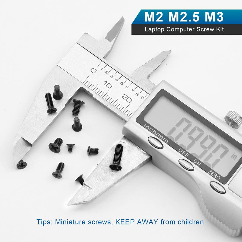 AXK 450PCS Laptop Computer Screw Kit, M2 M2.5 M3 Countersunk Flat Head Phillips Mini Screws Set, Replacement Parts for Electronic Repair 450PCS Kit