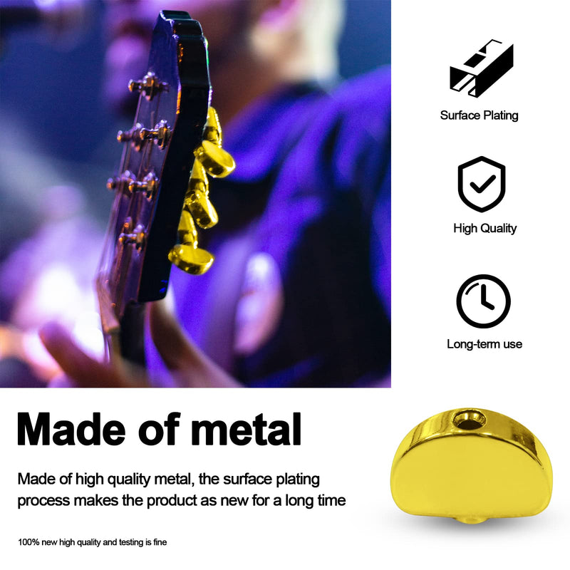 [AUSTRALIA] - 6PCS Metal Big Semicircle Guitar Tuning Pegs Tuners Machine Heads replacement Buttons knobs Handle (Gold) Gold 
