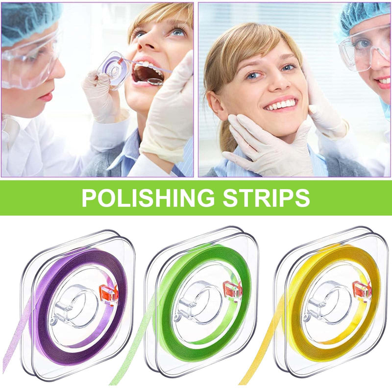 3 Rolls of Tooth Sandpaper, 20 μm, 30 μm, 50 μm, 6 m/Rolls Dental Polishing Strips, Dental Sanding Strips, Dental Sandpaper for Interdental Resin Tooth Polishing Interdental Sanding Tool