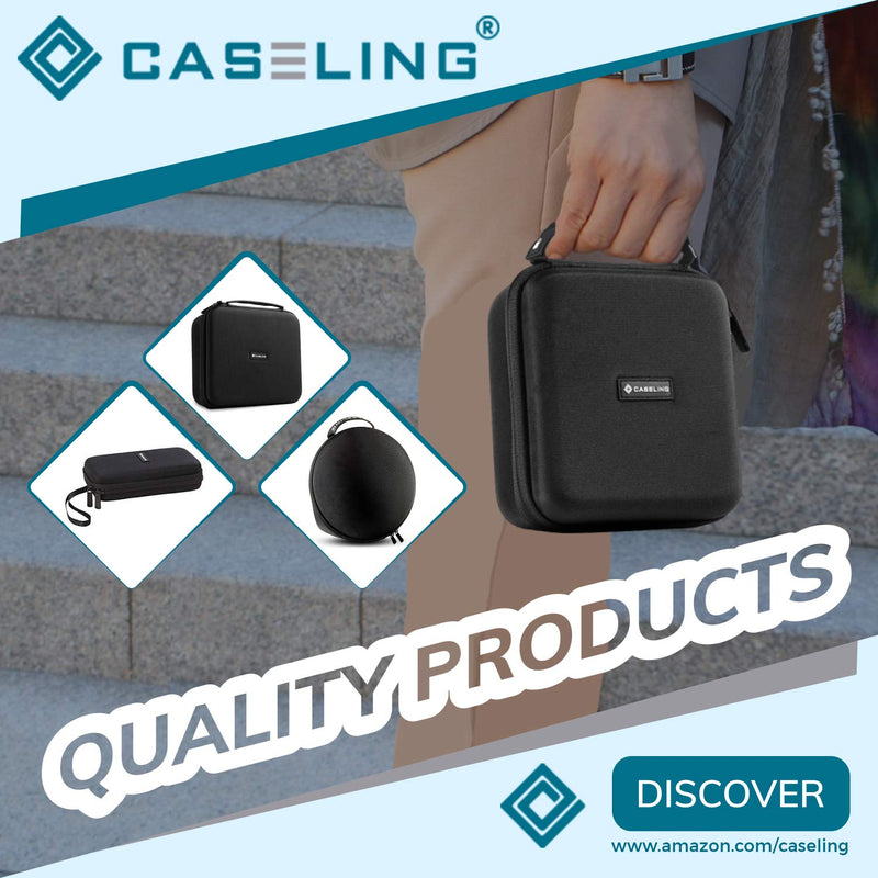Caseling Portable Hard Carrying Travel Storage Case for External USB, DVD, CD, Blu-ray Rewriter / Writer and Optical Drives - Black
