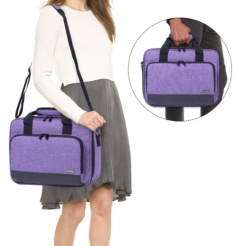 Luxja Projector Case, Projector Bag with Accessories Storage Pockets (Compatible with Most Major Projectors), Medium(13.75 x 10.5 x 4.5 Inches), Purple