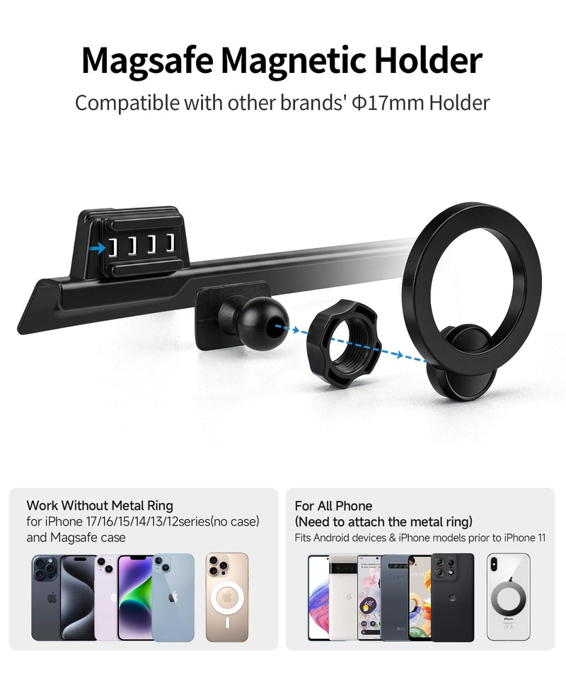 Car Phone Holder for Genesis G90 2023-2026 12.3" Screen Magsafe Accessories | Magnetic Cell Phone Mount Clip Compatible with iPhone, 3D fit Stable Dashboard GPS Navigation Bracket Cradle Stand