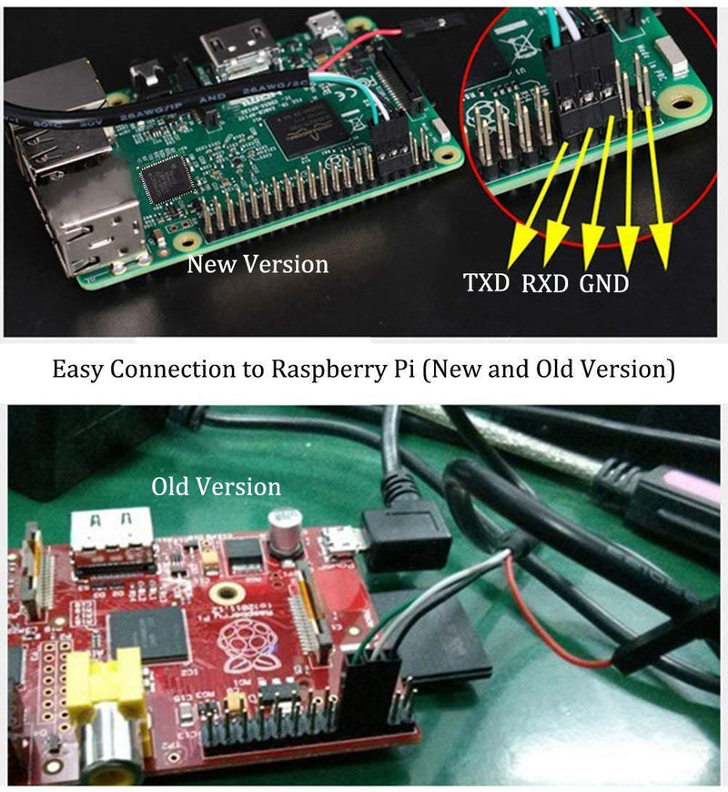 EVISWIY PL2303TA USB to TTL Serial Cable Debug Console Cable for Raspberry Pi 3 Pack USB TTL Cable