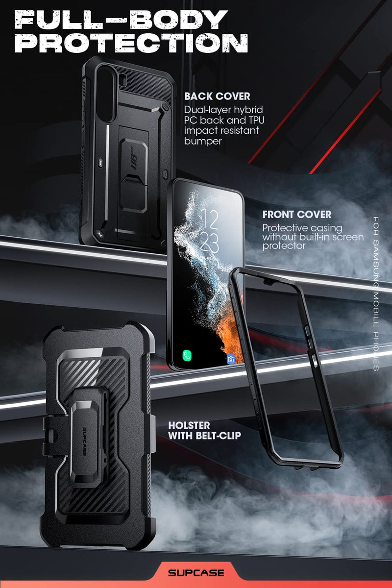 SUPCASE Unicorn Beetle Pro Designed for Galaxy S23 Plus Case & Galaxy Watch 5 Pro 45mm Band (Black)