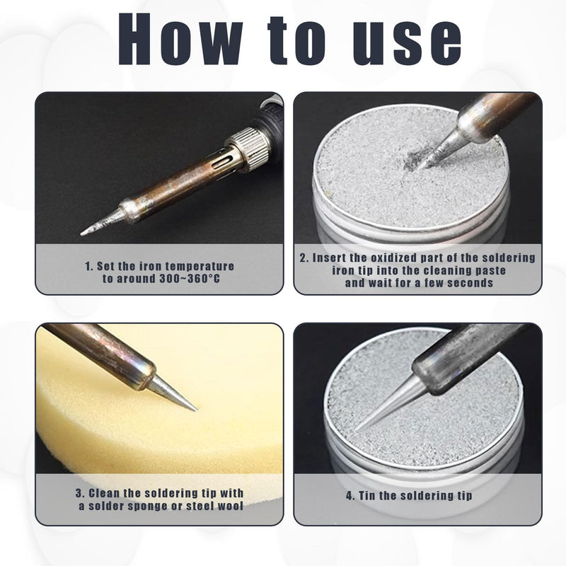 Soldering Tip Cleaner, Soldering Tips Reactivator 30 g, Soldering Tips Reactivator, Cleaning Tips Cleaner Soldering Iron Accessories, Soldering Tip Cleaner Tip Tinner Cleaner for Reactivating Oxidised