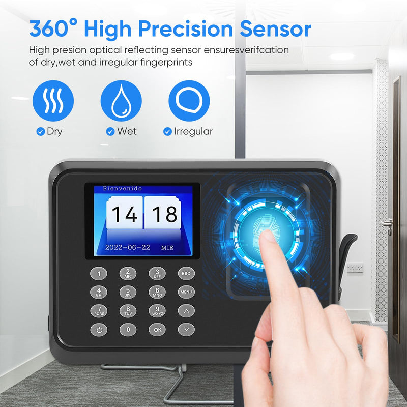 Time recording for small businesses, no network required, working time recording with auto calculation function, stamp clock, time recording with fingerprint